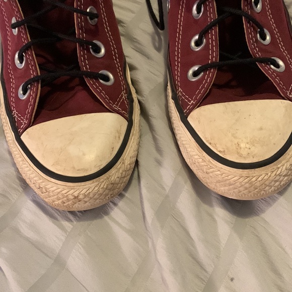 converse all star suede burgundy high top sneaker shoe size 6 womens - Picture 3 of 6